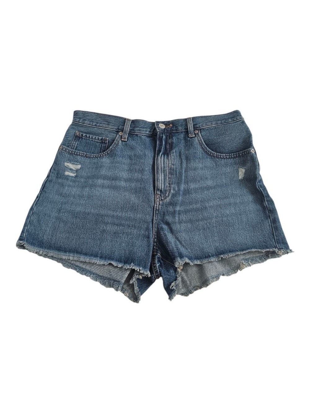 Uniqlo Distressed Blue Denim Cutoff Shorts